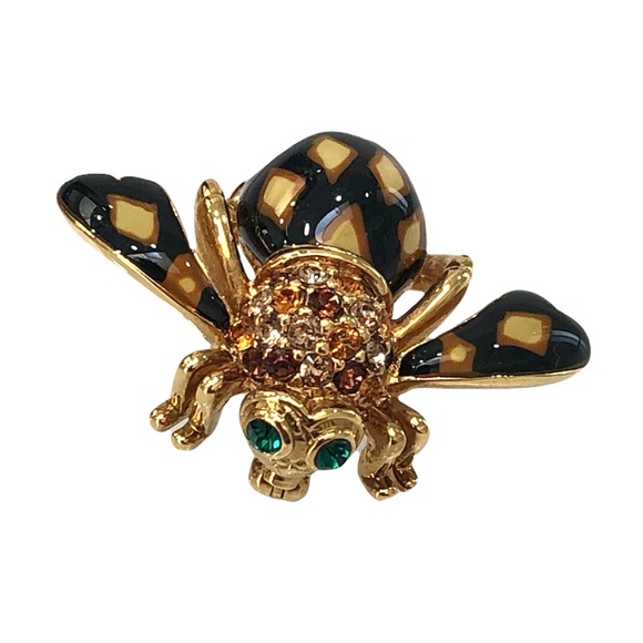 JOAN OF THE JUNGLE JOAN RIVERS ENAMEL BLACK BROOCH - Picture 6 of 16